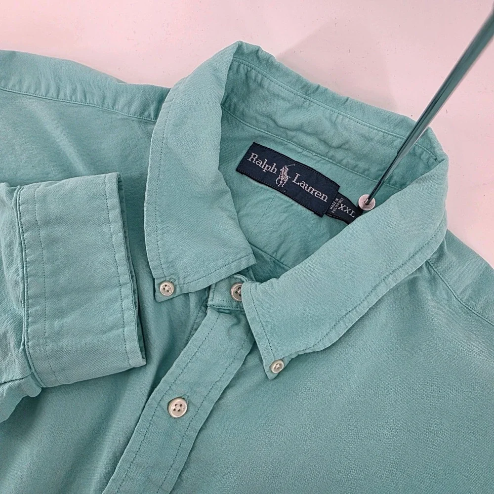 Polo Ralph‎ Lauren Mens XXL Seafoam Green Cotton Button Down Shirt XXL
